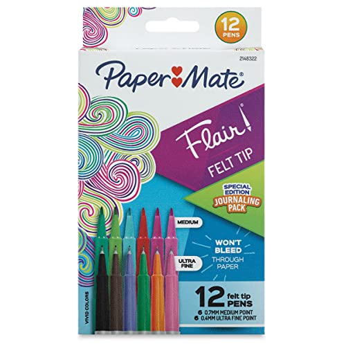 Paper Mate Flair Felt Tip Pen Set, Journaling