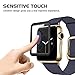 Apple Watch 42mm Screen Protector, Amoner iWatch Tempered Glass Screen Film [Full Coverage][2.5D Curved Edge] for 42mm iWatch Series 3/2/1 (Black)