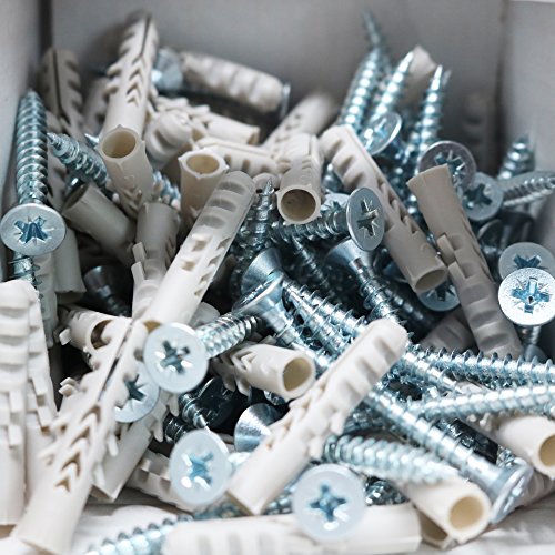 T.K.Excellent Plastic Self Drilling Drywall Ribbed Anchors Solid Materials Drywall Anchor E6 6x30 320 Pcs and Chipboard Screws 4.5X35mm 320 Pcs Box - Thumbnail 6