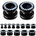Flesh tunnel Screw on fit Ear Gauge Plug MoDTanOiz size available 8g (3mm) to 15/16