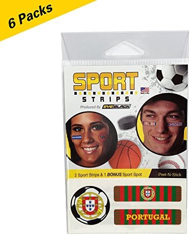 EyeBlack Portugal Soccer Scarf Perfect for World Cup (12 Scarf &amp; 6 Soccer Ball Decals)