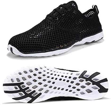 CIROHUNER Men's Breathable Mesh Slip On Loafers Outdoor Sport Running Shoes (9.0 US, Black)