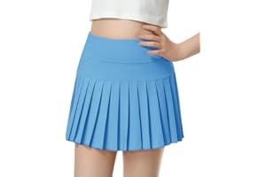 QooNoo Girls Pleated Tennis Skirts with Shorts Athletic Skirt with Side Pocket High Waist Active Skort for Girl Youth Kids