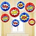 WEEPA Superhero Decorations Superhero Honeycomb Centerpieces Superhero Hanging Paper Honeycomb Ball Decorations Party, 4 Pack