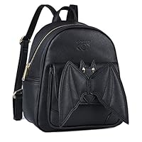 Black Mini Backpack, COOFIT Bat Purse Gothic Backpack Purse Goth Backpack Mini Bookbags for Women