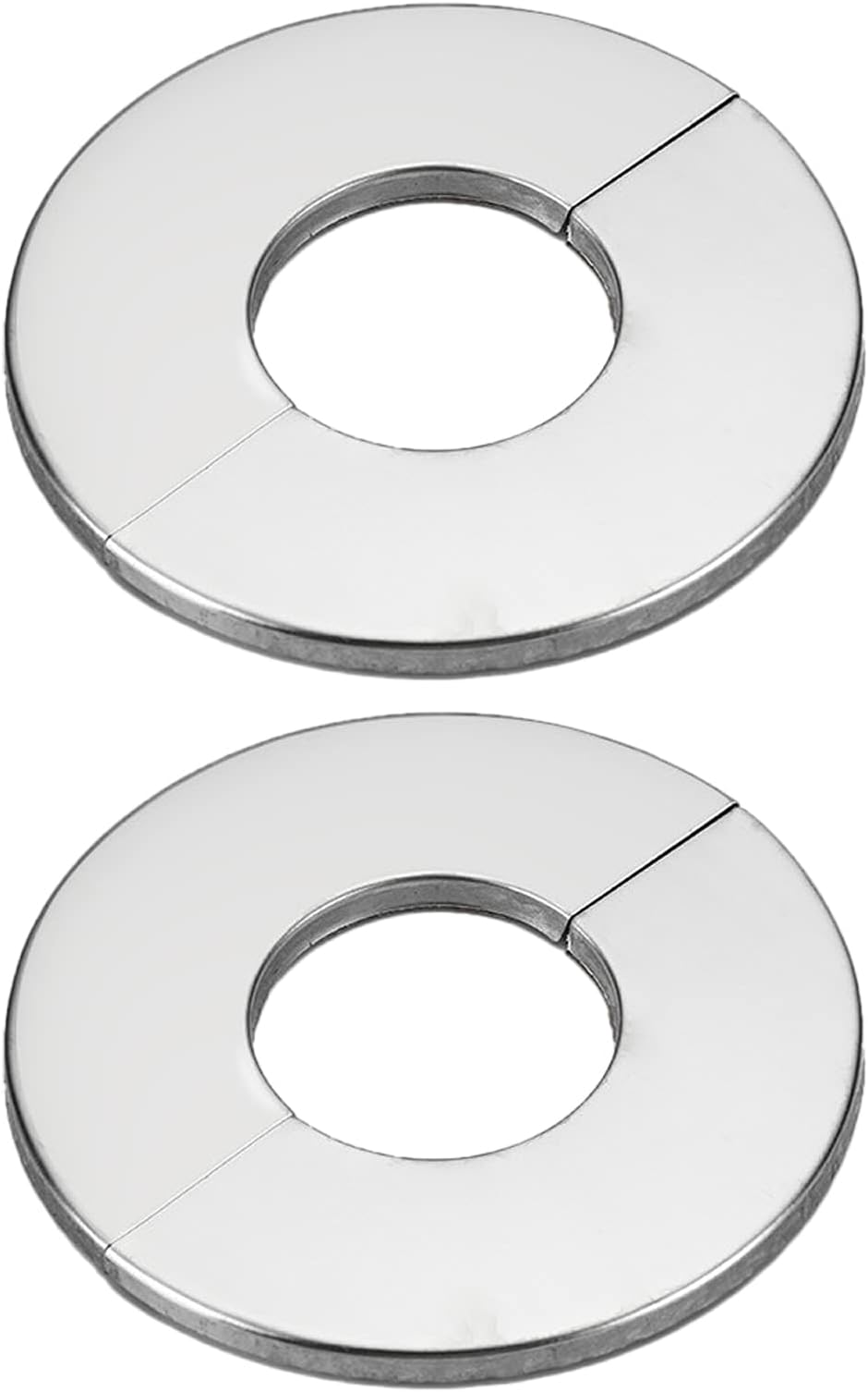 hifrom Chrome Split Flange Pipe Cover for 35mm Radiator Drain Pipes 2pcs