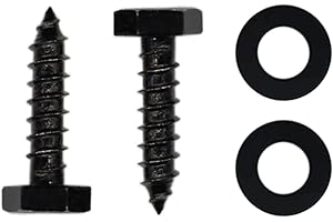 Qlvily 25PCS Stainless Steel Black Lag Bolts 1/4" x 1" Hex Lag Screws, Washers Included