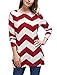 Allegra K Woman Zig-Zag Pattern Knitted Loose Tunic Shirt Red White M
