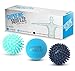 Radical Fitness Ball Massage Ball Roller Set - Lacrosse and Spiky Ball Combo Pack - Massage Balls Perfect for Trigger Point and Foot Massaging, Light Blue, Pale Blue, Dark Grey
