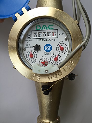 DAE MJ-100 1" NSF61 Lead Free Potable Water Meter, Pulse Output + Couplings