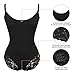 SHAPERX Camellias Womens Faja Full Body Shaper Open Bust Firm Control Bodysuit Shapewear with Lace Thong and Zipper, SZ20171-Black-L