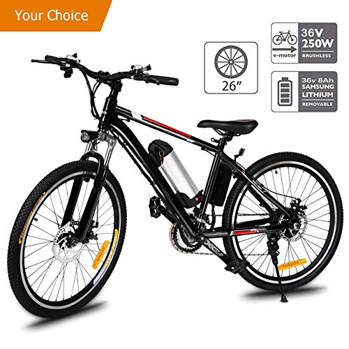 Aceshin 26'' Electric Mountain Bike with Removable Large Capacity Lithium-Ion Battery (36V 250W), Electric Bike 21 Speed Gear and Three Working Modes Aceshin 26'' Electric Mountain Bike with Removable Large Capacity Lithium-Ion Battery (36V 250W), Electric Bike 21 Speed Gear and Three Working Modes