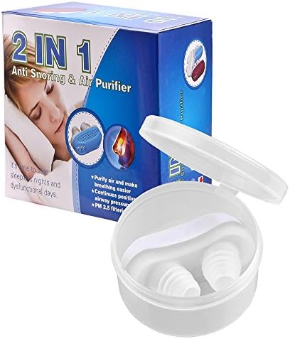 Anti-Snoring Nose Vent Instant Help for Natural Snore Relief and Improve Breathing Soft Silicone Air Purification (Activated Carbon Filter Inside) (White)
