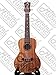 Luna Mahogany Tattoo Concert Ukulele LEFTY w/Strings,Tuner & CP, UKE TC MAH L COMP