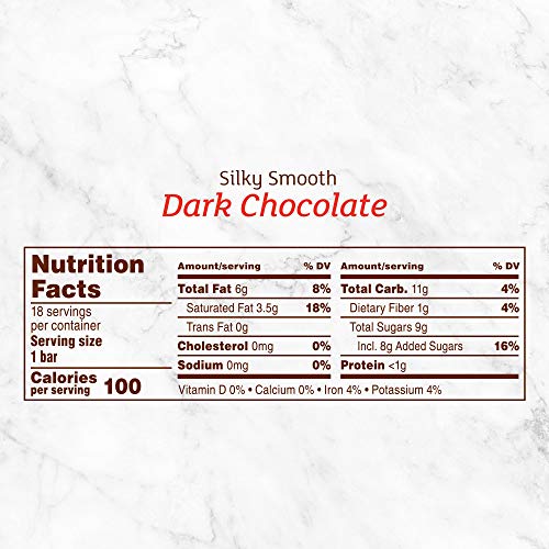 Dove 100 Calories Dark Chocolate Candy Bar 0.65Ounce Bar 18Count Box