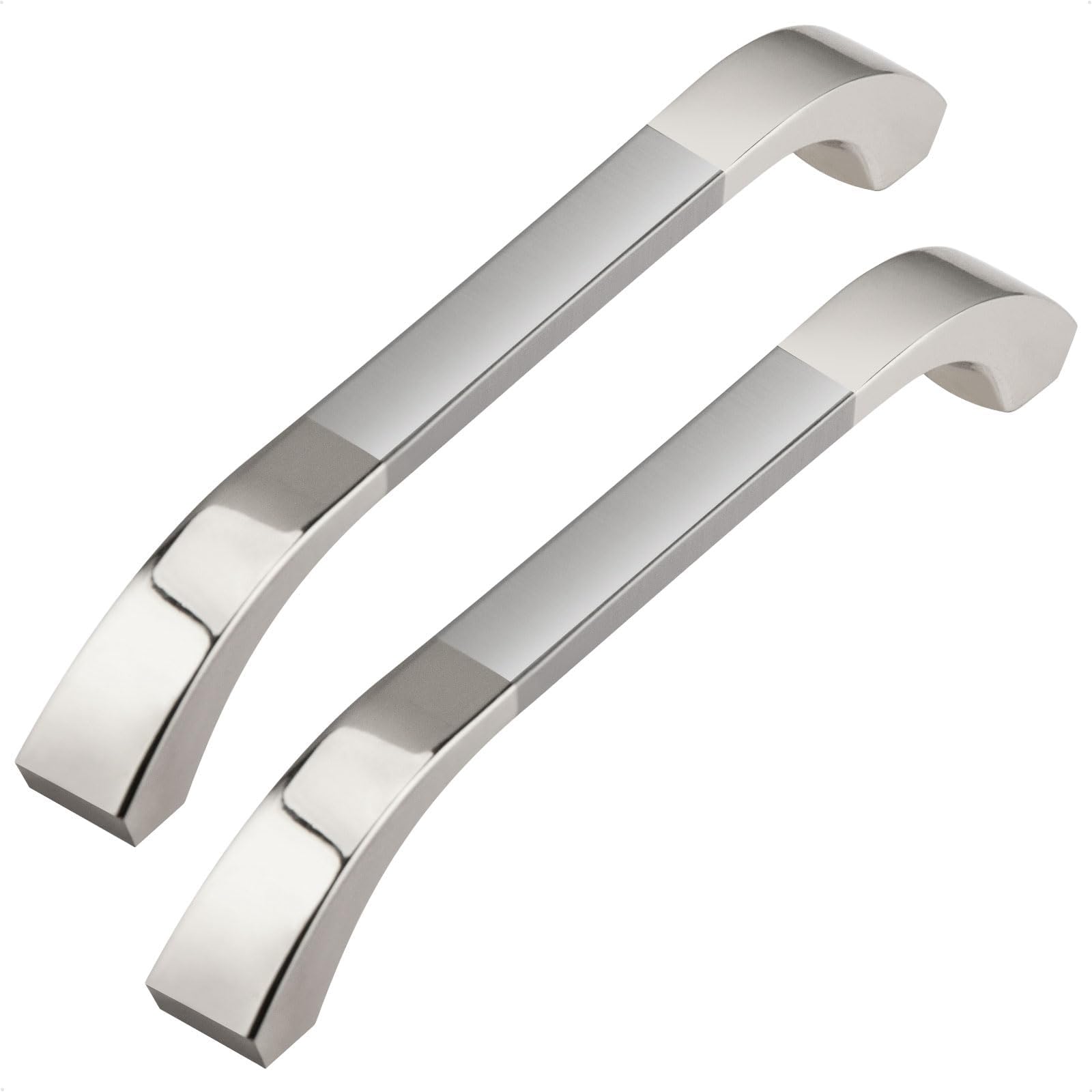 GUWINA 6pcs Silver Kitchen Cupboard Handle 128mm, Modern Light Grey Wardrobe Door Handle, Zinc Alloy Bathroom Cabinet Handles, Drawer Pull for Cabinet Furniture Sideboard with Screws