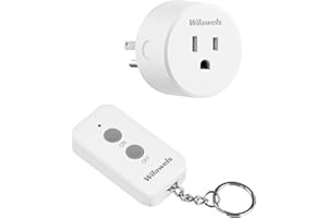 Remote Control Outlet Plug, WILAWELS Wireless Remote On Off Switch for Outlet, Remote Light Switch for Lamp, Light, Programmable, 100ft RF Range, 15A/1875W, Battery Included, FCC Listed W11RC1106