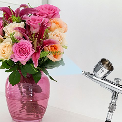 Professional Air Brush Kit - Portable Makeup Airbrush Set 2Colors Air Compressor Tattoo Makeup Spray Model Manicure Nail Art Painting Spray Art Gun Kit Mini Adjustable Paint Tool(Pink) - Thumbnail 5