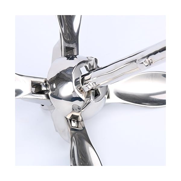 Amarine-made-Folding-Grapnel-Anchor-Steel-Stainless16lbs-07kg-Boat-Marine-Yacht-dinghies
