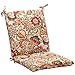 Pillow Perfect Bright Floral Indoor/Outdoor Solid Back 1 Piece Chair Cushion with Ties Squared Corner, Deep Seat, Weather, and Fade Resistant, 36.5