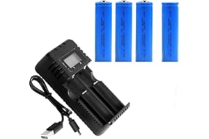 BESTSIGHT Night Vision Scope Battery 1 pc Charger + 3pcs Battery（Positive Protrusion） Night Vision Scope+1pc p（ositive Flat） for IR