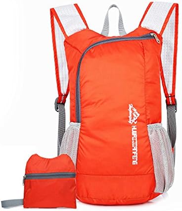 Outdoor Foldable Backpack 15L Ultra Lightweight Waterproof Folding Hiking Daypack for Travel Camping School Sports (Orange)