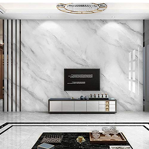 Hatoku Marble Contact Paper 17.71 inch X 196.85 inch Decorative Self-Adhesive Film Removable Granite Gray, White Roll Kitchen Countertop Cabinet Furniture is Renovated Thick Waterproof PVC - Thumbnail 5