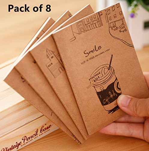 8pcs Portable Retro Cartoon Steno Memo MiniDaily Notebook Mini Diary NotePad by Alimitopia