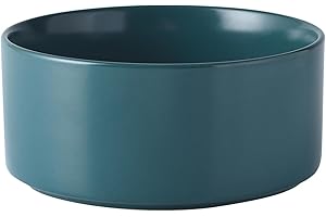 Welloyed 6'' Ceramic Dog Bowl - 30Oz Classic Dog Food Bowl Water Bowl for Small and Medium Dogs, Heavy Duty Non-Slip Dog Dish, Food Grade Stoneware Pet Bowl, Dishwasher & Microwave Safe, Green