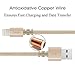 IPhone Charger TIMMY 3Pack 6FT Nylon Braided 8 pin Lightning cable certified to charging Cable with charging indictor powerline for iPhone 5/5C/5S/6S/6S PLUS/7/7 plus, iPad Air, and more (Gold)