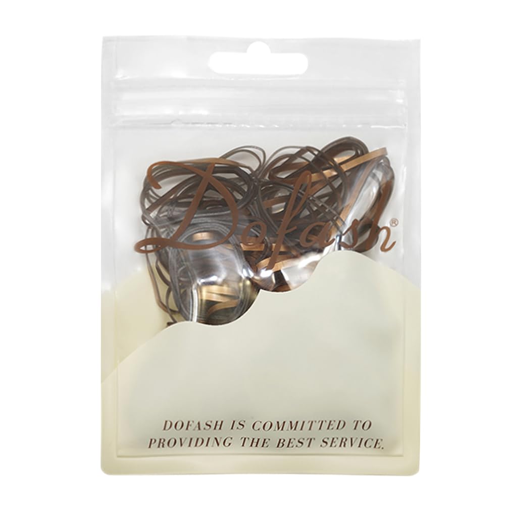 Dofash 2 * 50MM No Damage Small Elastic Hair Ties Rubber Bands for Women's Hair - 200pcs (Rose Gold) — image 1