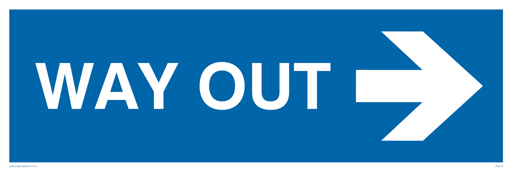 Way Out (arrow Right) Sign - 300x100mm - L31