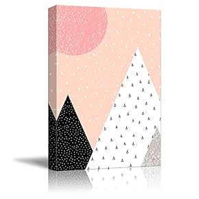 Canvas Wall Art - Pink Geometric Pattern Canvas Art - Giclee Print Gallery Wrap Modern Home Art Ready to Hang - 12x18 inches