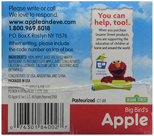Apple & Eve 100% Juice Big Bird's Apple, 4.23 Fl Oz, Pack of 8 - Thumbnail 3
