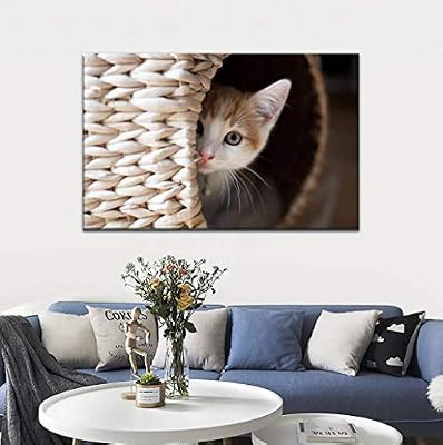 Framed Art Canvas Print Cat In A Pod Painting Colorful Wall Art For Living Room Decor Ready To Hang 1 Pcs 24x36inch 60x90cm Buy Online At Best Price In Uae Amazon Ae
