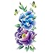 TAFLY Butterfly Large Peony Flower Body Art Temporary Tattoo Transfer Sticker 5 Sheets