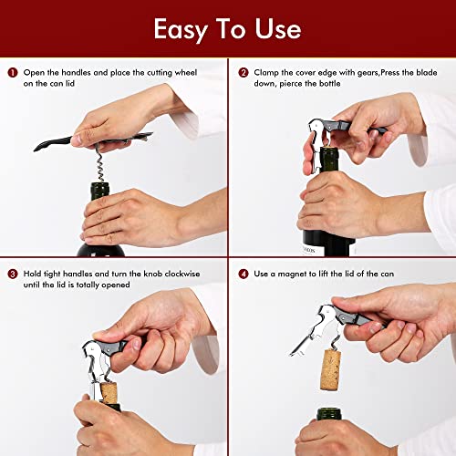 Professional Waiter Corkscrew Wine Openers Set (4 PCS),Upgraded With