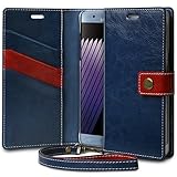 Galaxy Note 7 Case, TORU [SNAP STRAP] Note 7 Wallet Case with [CARD SLOT][SNAP BUTTON][WRISTLET] for Samsung Galaxy Note7 - Navy