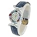 Glass Of Venice Murano Glass Millefiori Watch with Leather Band - Blue Multicolor