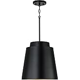 Austin Allen AA1034MB Pratt Modern Metal Pendant Ceiling Light, 1-Light 100 Watt, 13" H x 13" W, Matte Black