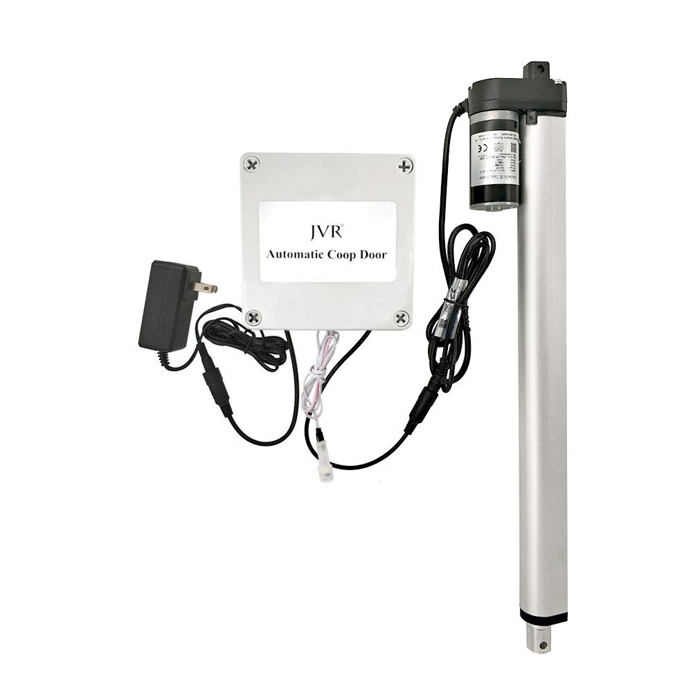 Jvr Automatic Chicken Coop Door Opener Kit Waterproof Controller Actuator Motor 12v Dcsolar Battery Power