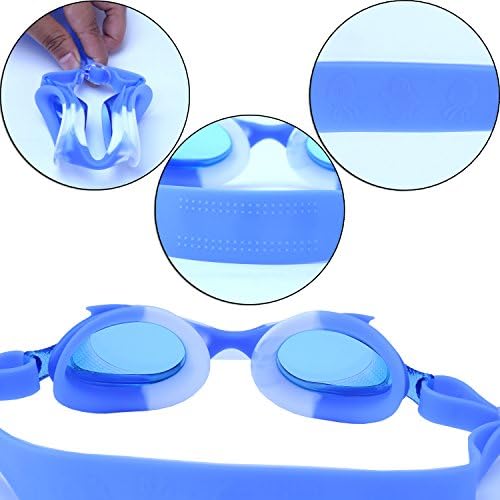 Kids Swim Goggles with Anti-fog, No Leaking &amp; UV Protection Swimming Goggles with Soft Frame Perfect for 3 to 10 Years Old Girls, Boys, Children, Teens with Free Protective Case
