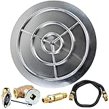 Dreffco 36 Inch LP Stainless Steel Burner Pan and Ring Complete Fire Pit Kit