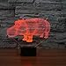 BABYGO 3D Illusion Night Light Animals Hippopotamus Shapes USB Power 7 Colors Change Optical Illusion Led Lamp For Home Decoration Kidroom Children