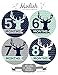 Modish Labels, 12 Monthly Baby Stickers, Baby Boy, Woodland, Deer, Antlers, Chevron, Mint, Navy Blue, Gray, Grey, Baby Month Stickers, Baby Book Keepsake, Photo Prop, Baby Shower Gift