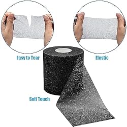 popbob 4 Pack Black Pre Wrap Tape Athletic Foam