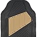 Motor Trend FlexTough 2 Tone Rubber Car Floor Mats for Auto - Heavy Duty All Season Black & Beige