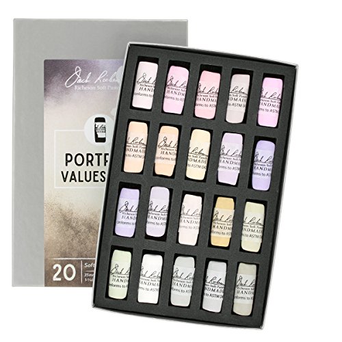 Jack Richeson Hand Rolled Soft Pastels Portrait : Values 9-10, 20 Piece Set