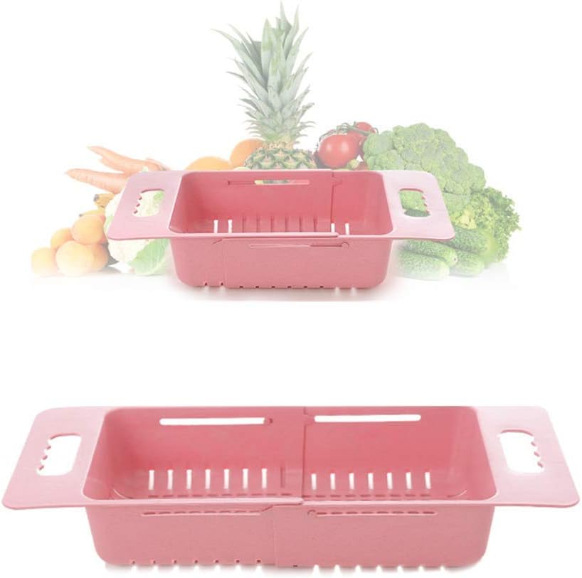Adjustable Kitchen Colander,Over The Sink Collapsible Colander Dish Fruit Vegetable Strainer Drainer Basket for Clean Fruits and Vegetables, Plates, Bowls and Cups