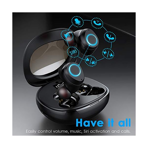 Wireless Headphones, Wireless Earbuds [Super Light] Bluetooth 5.1 Headphones with Type-C Charging Case, Wireless…